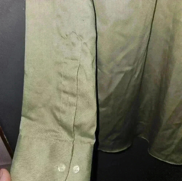 Geoffrey Beene Mens Long Sleeve Green Dress Shirt Size L - Picture 7 of 12